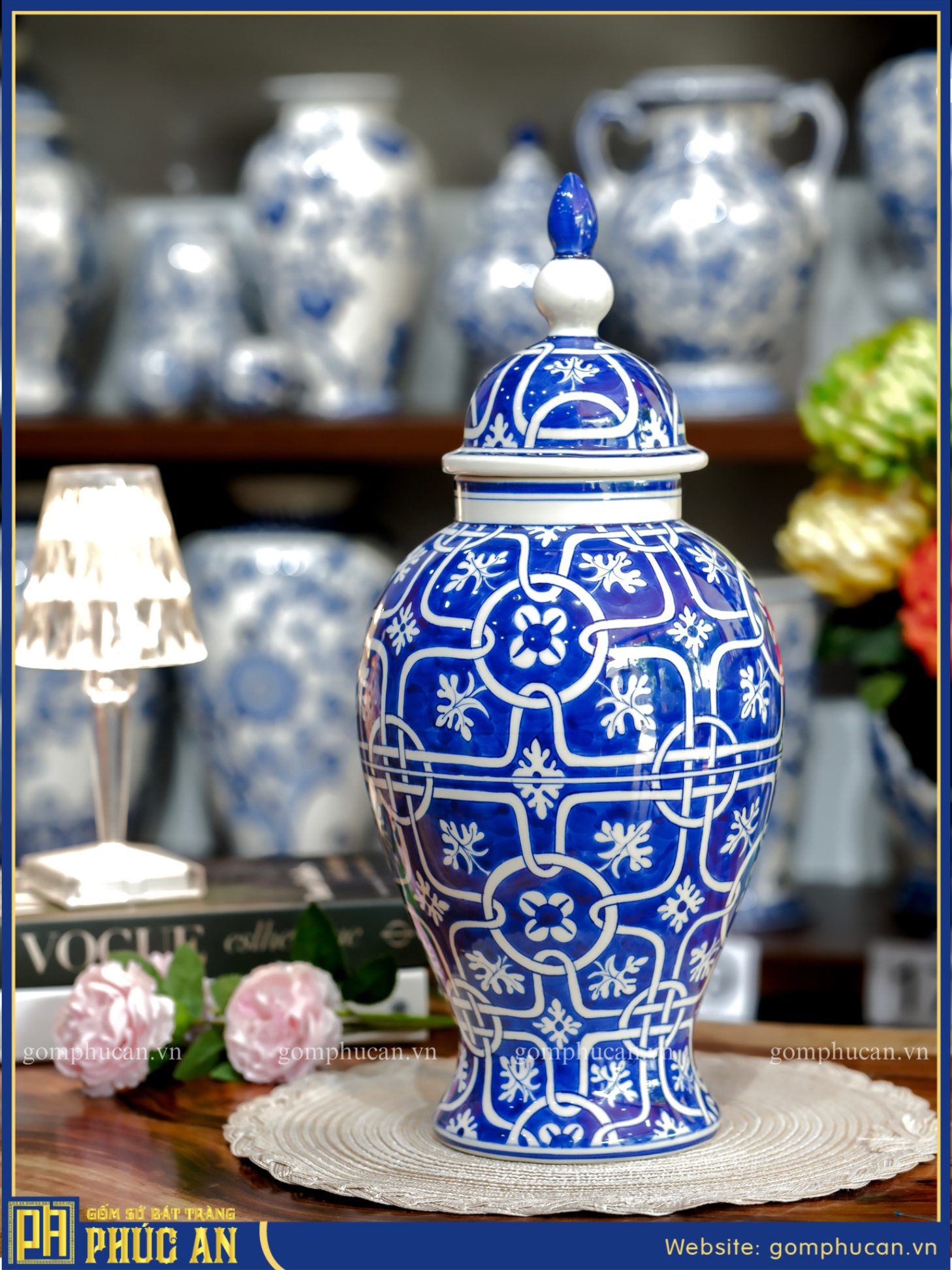 Lọ Hoa Men Lam HOA009
