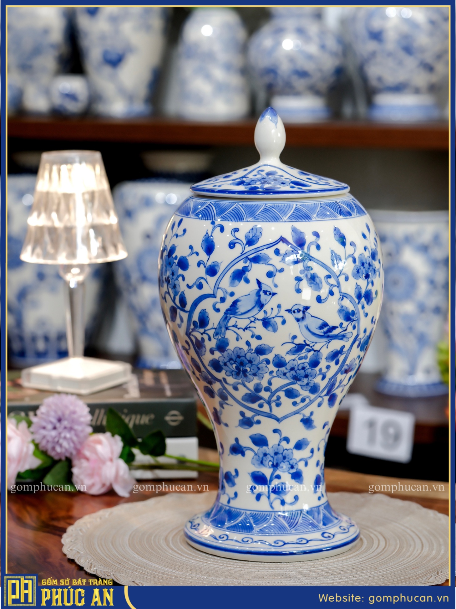 Lọ Hoa Men Lam HOA037