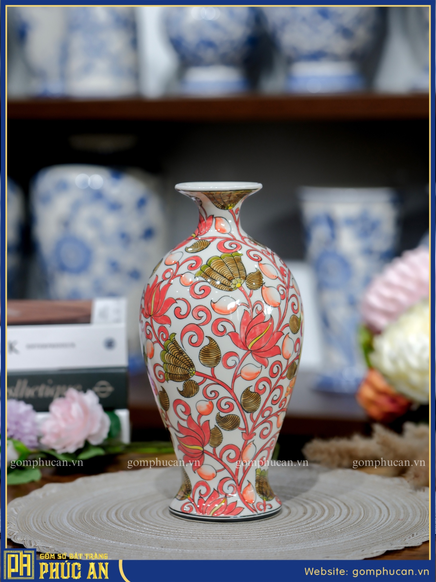 Lọ Hoa Men Lam HOA016