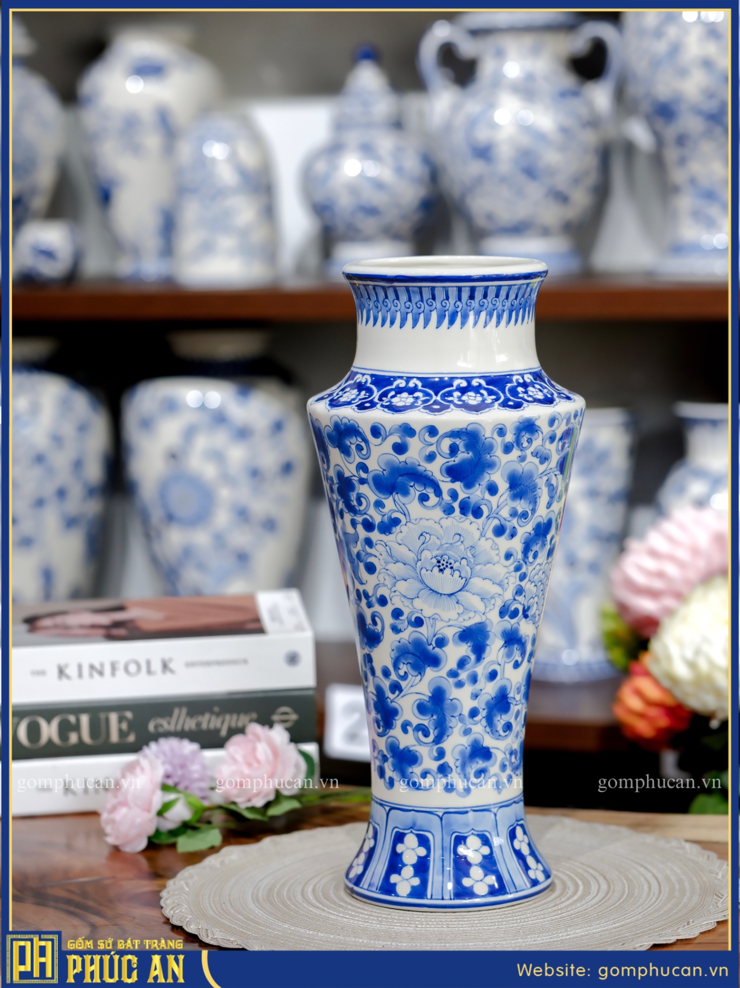 Lọ Hoa Men Lam HOA035