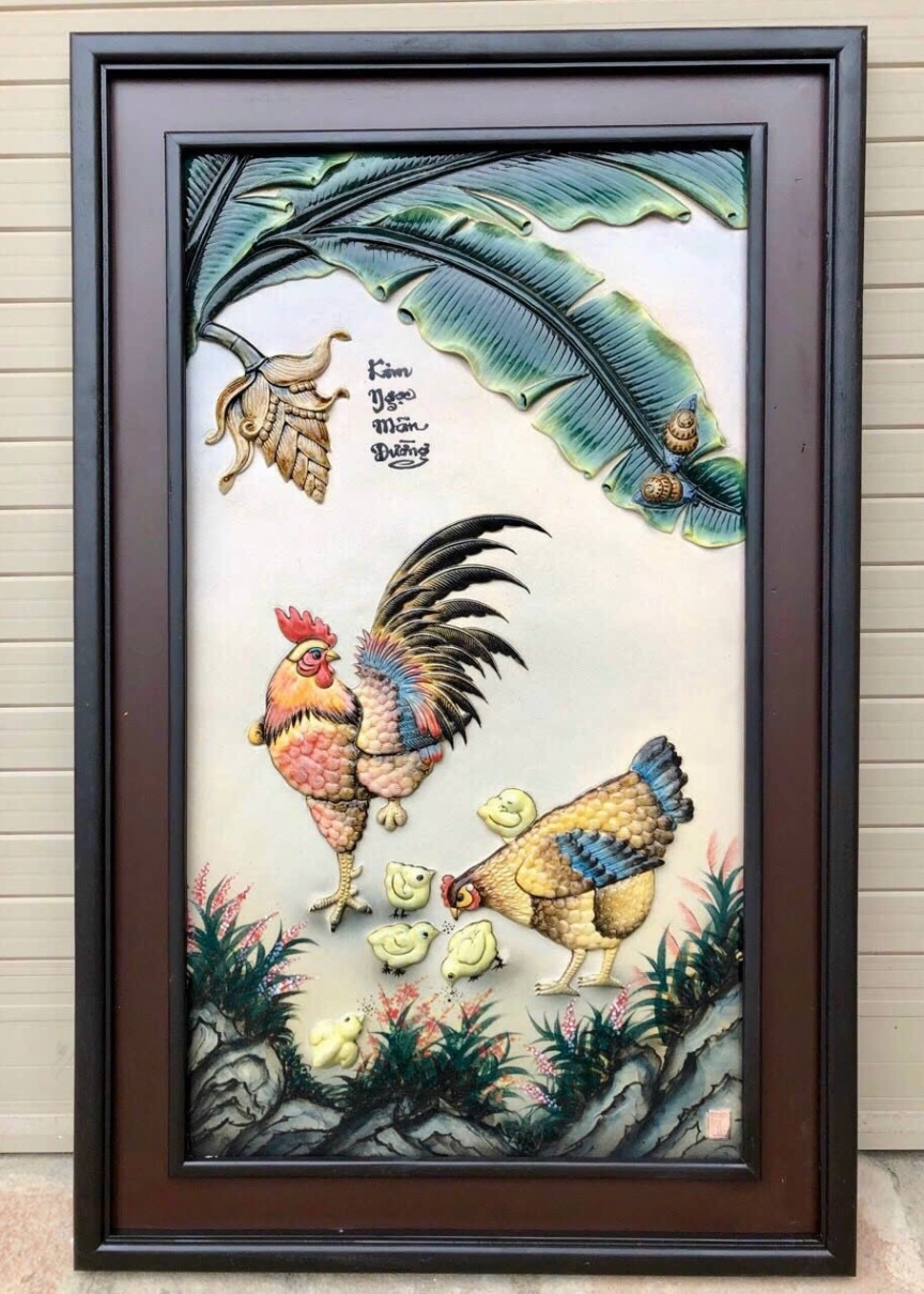 Tranh sứ đắp nổi 