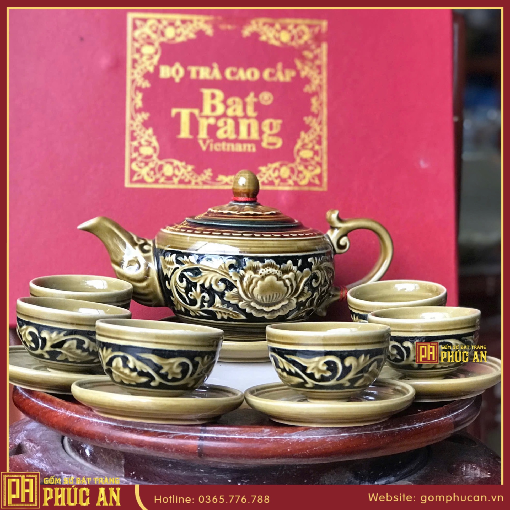 Bộ trà khắc nổi HMO01