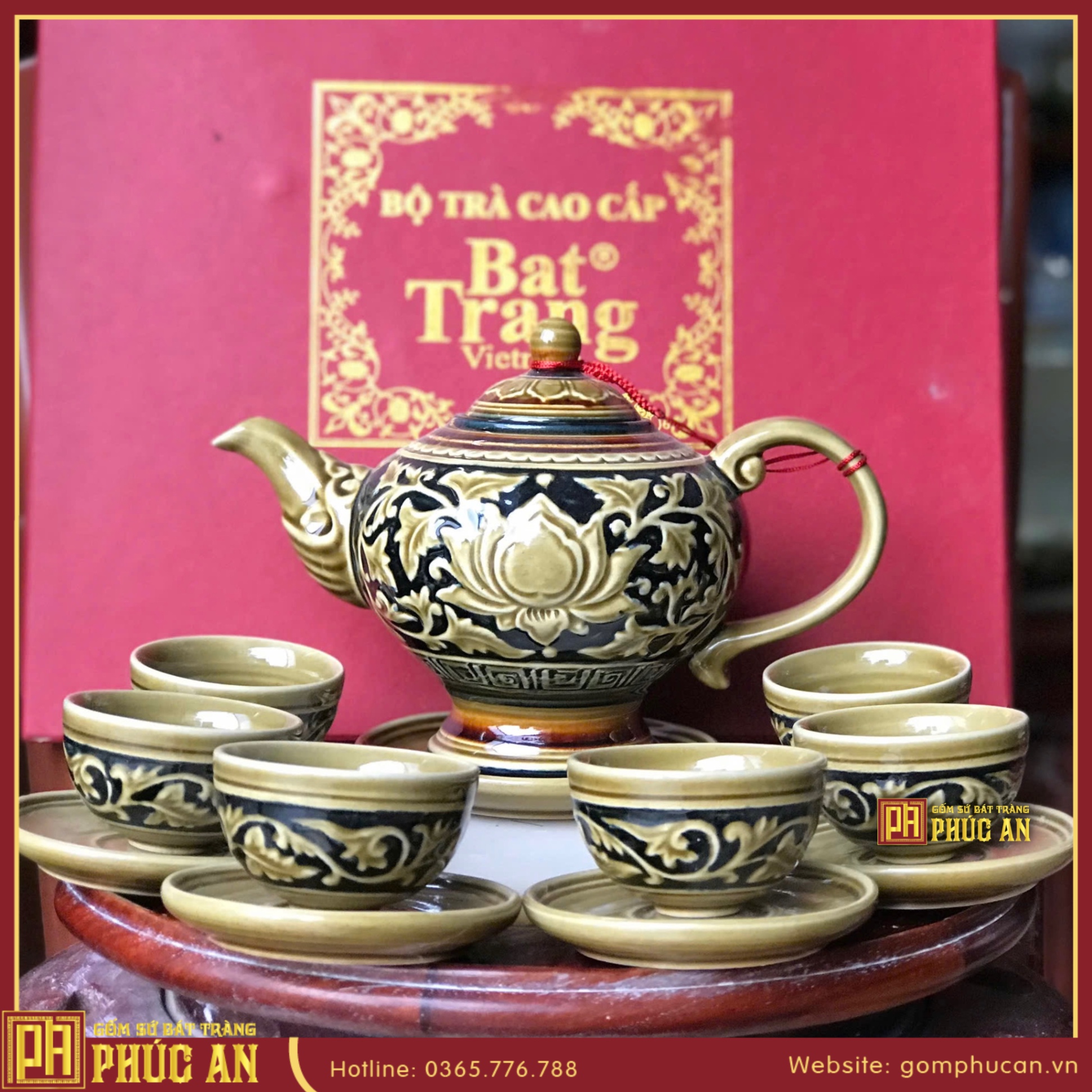 Bộ trà khắc nổi HMO02