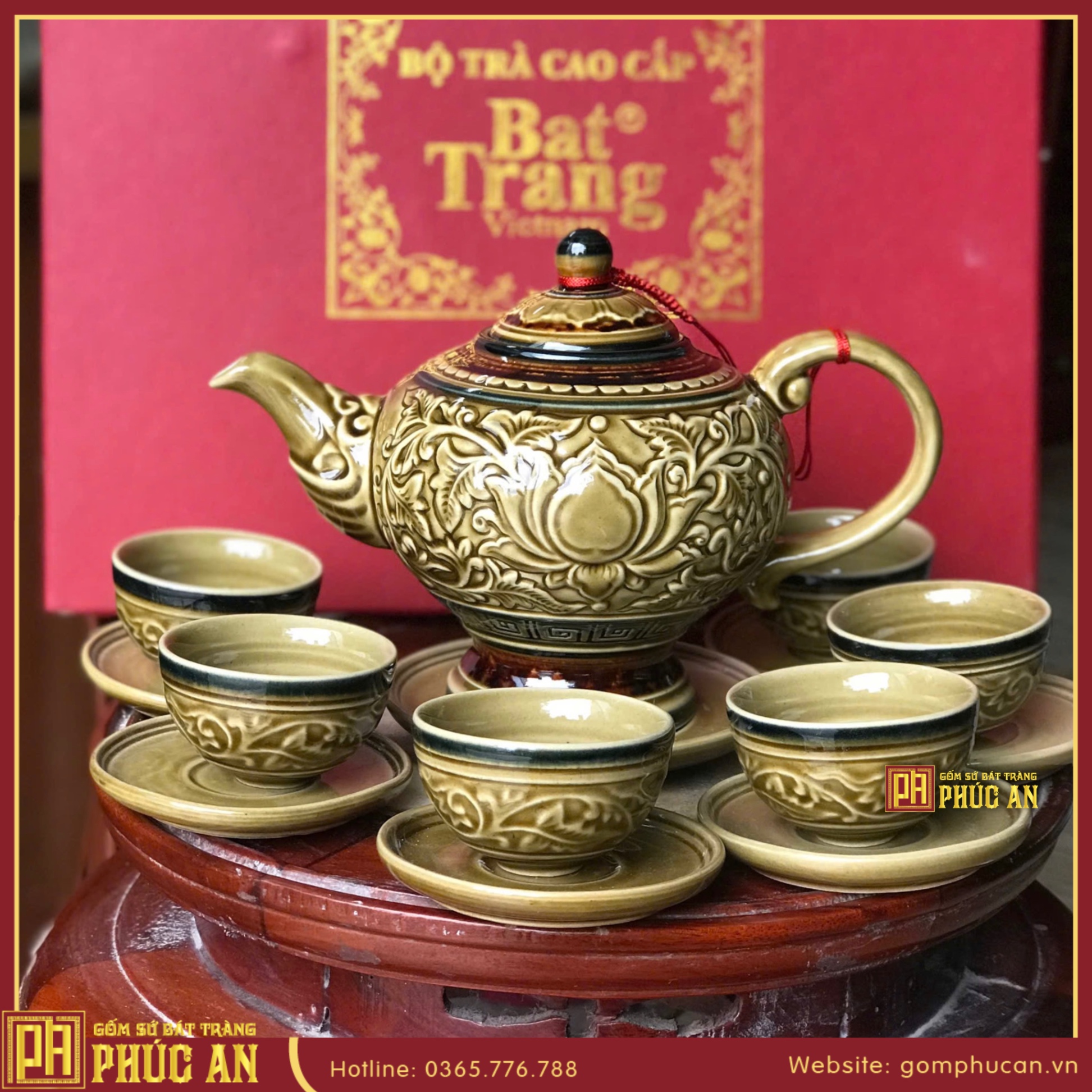 Bộ trà khắc nổi HMO03