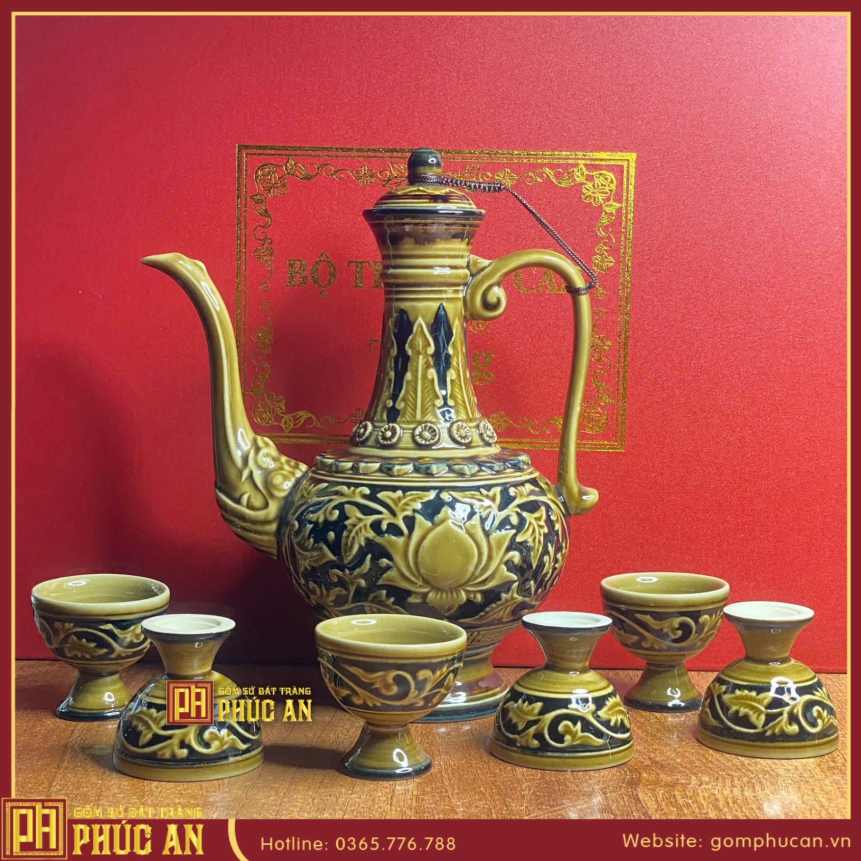 Bộ rót rượu 6 chén HMO011