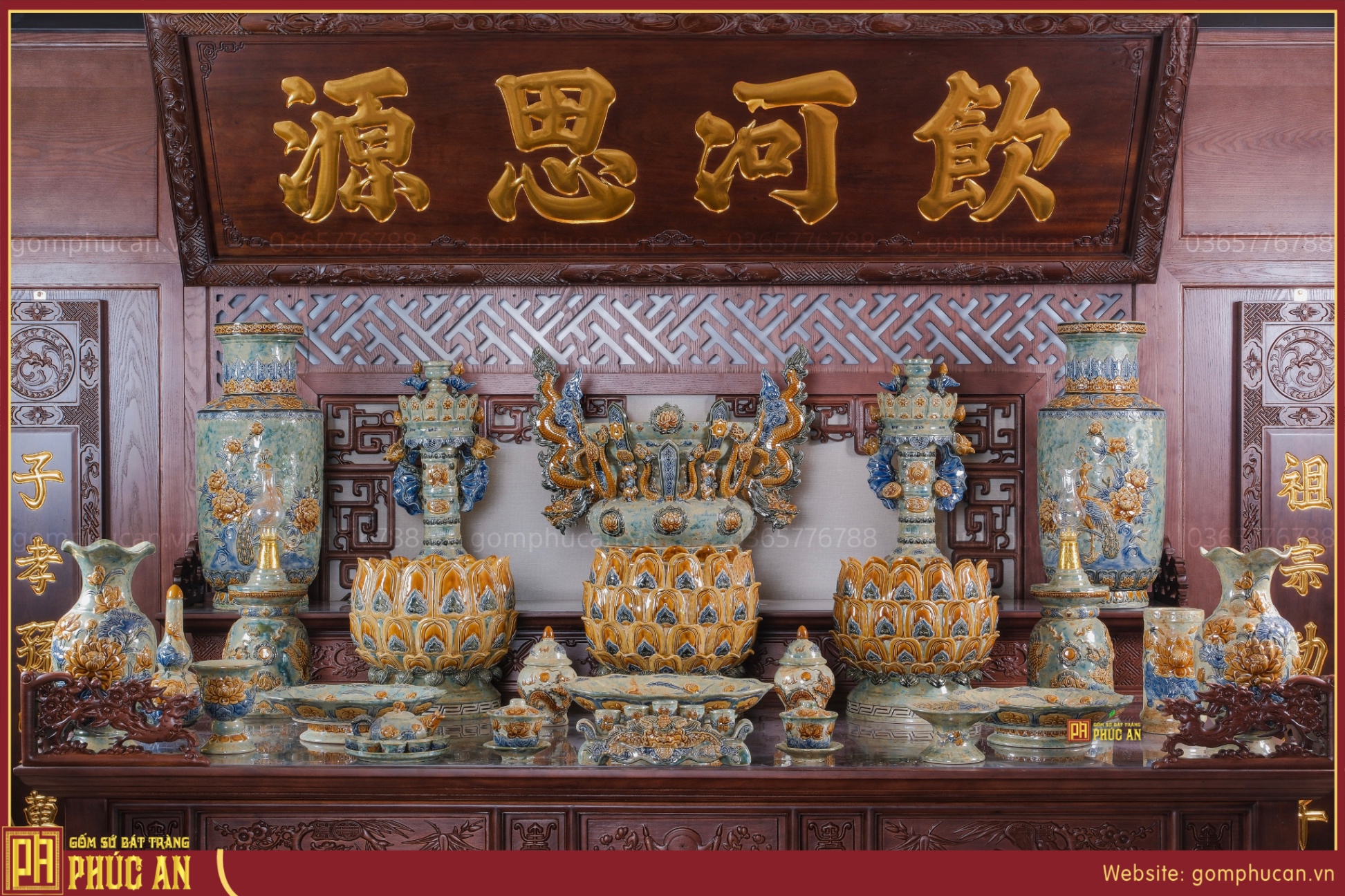 Bộ đồ thờ phỏng cổ men cung đình