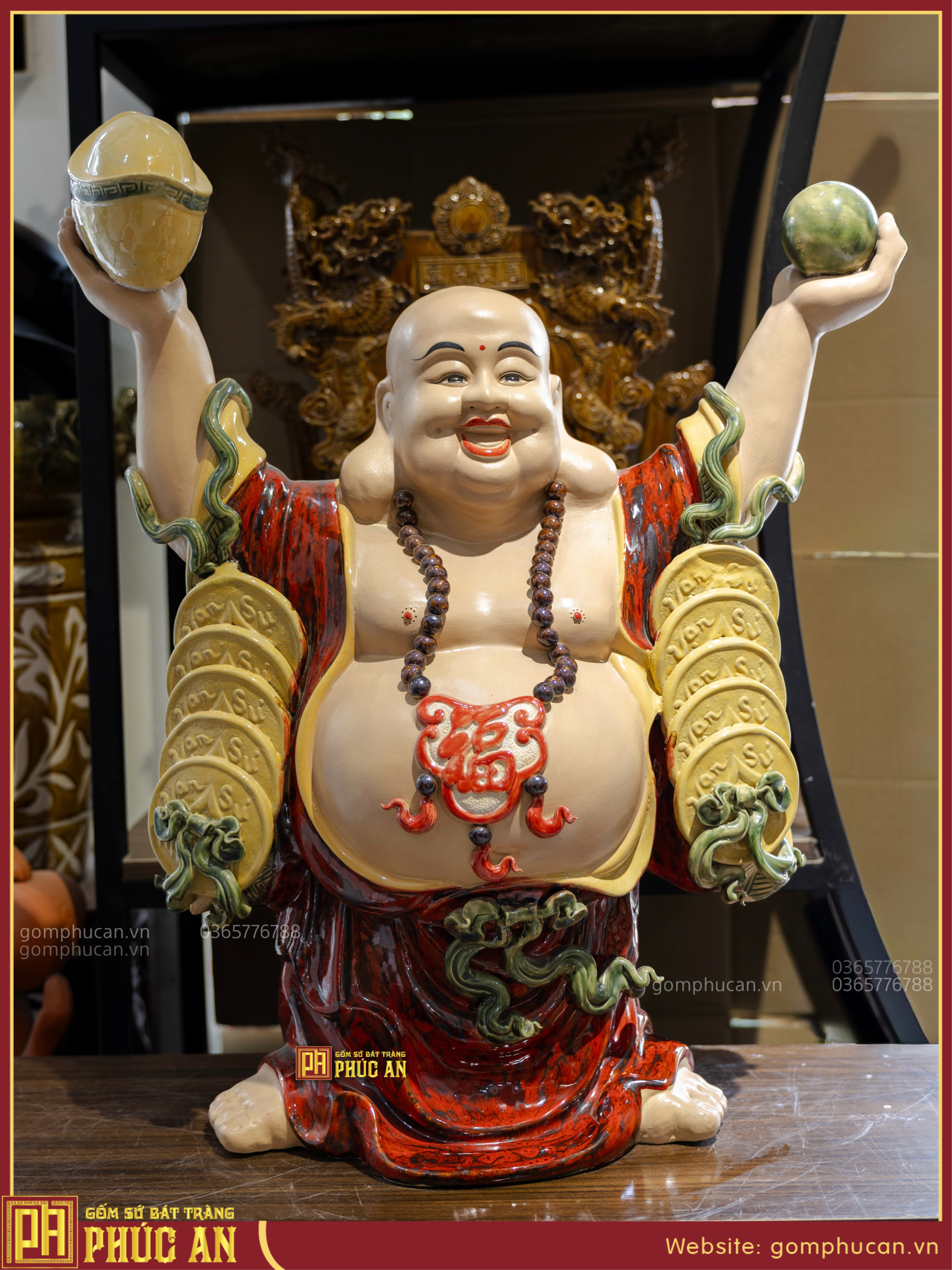 Tượng Di Lặc dâng vàng MS03