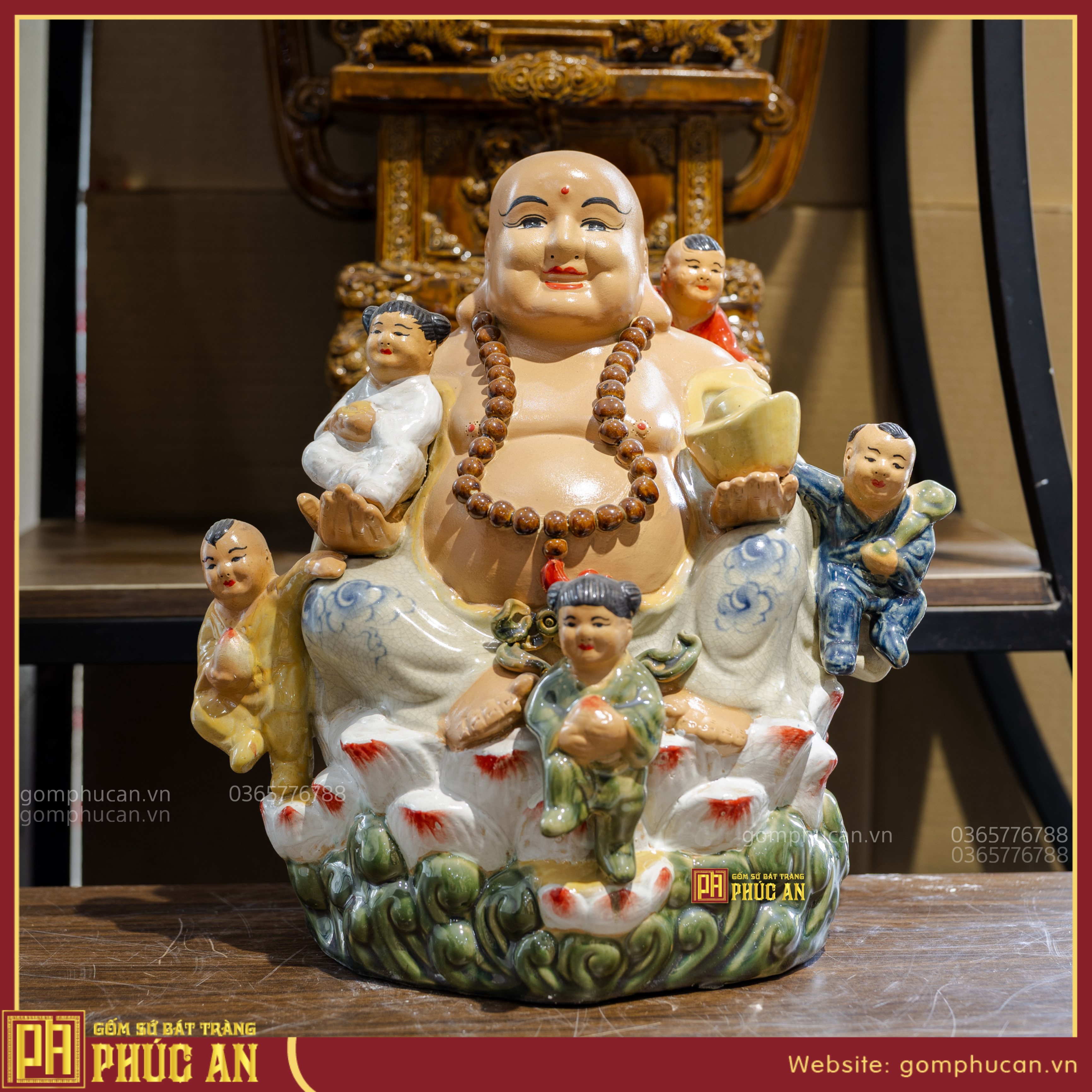 Tượng Di Lặc ngũ phúc MS01