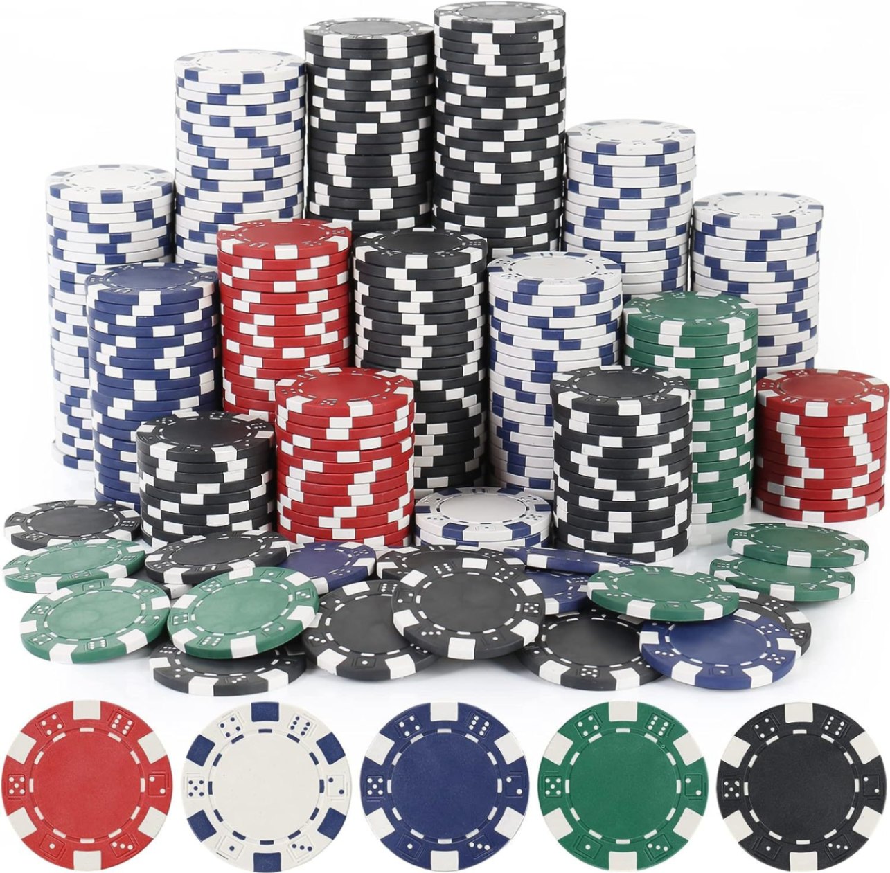 Chip poker, phỉnh poker không số lõi thép cao cấp, poker abs lõi thép (chip lẻ)