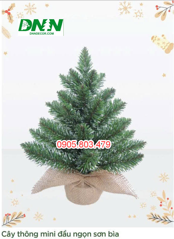 Cây thông mini đầu nhọn sơn bìa TPD 30CM