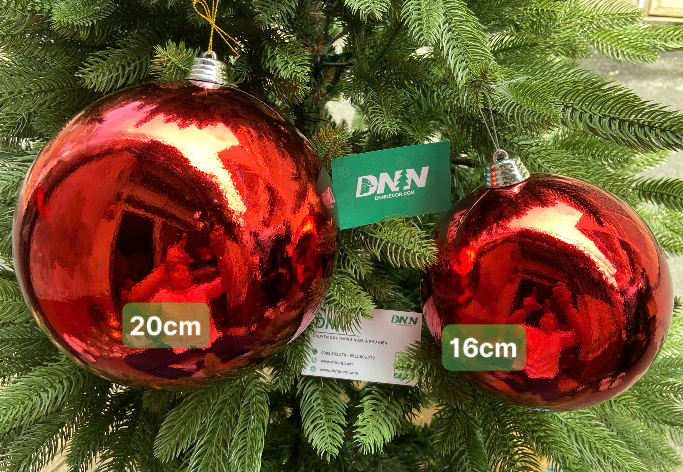 Châu bóng trang trí noel size đại 16cm - 20cm - 30cm