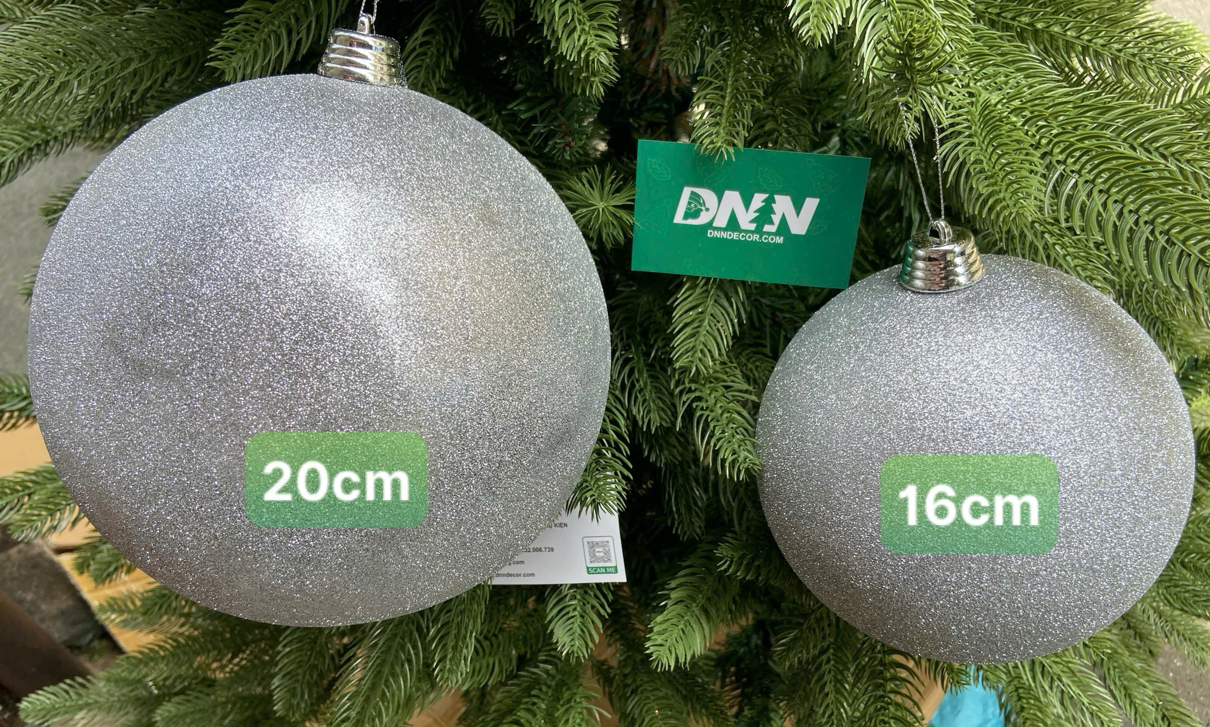 Châu kim tuyến trang trí noel size đại 16cm - 20cm - 30cm