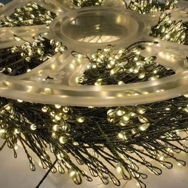 Dây đèn led fairy rễ cây, led nguyệt quế trang trí cắm điện ánh sáng vàng ấm 30M 900 bóng