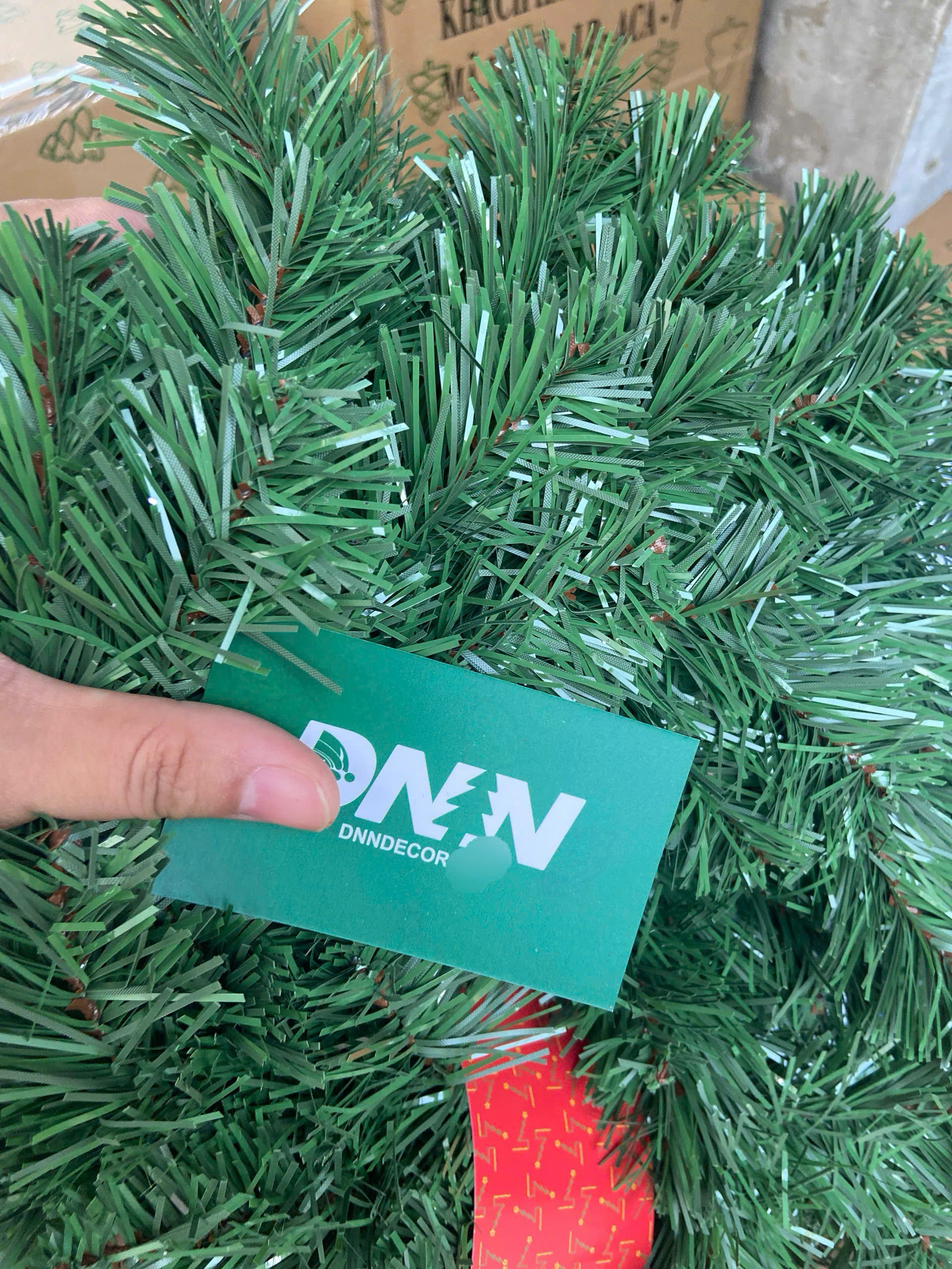 Dây thông xanh trang trí noel đầu tròn dài 2m1