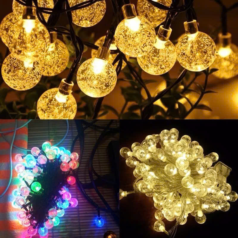 Đèn led châu bi bọt trang trí noel 10M cắm điện có đầu nối