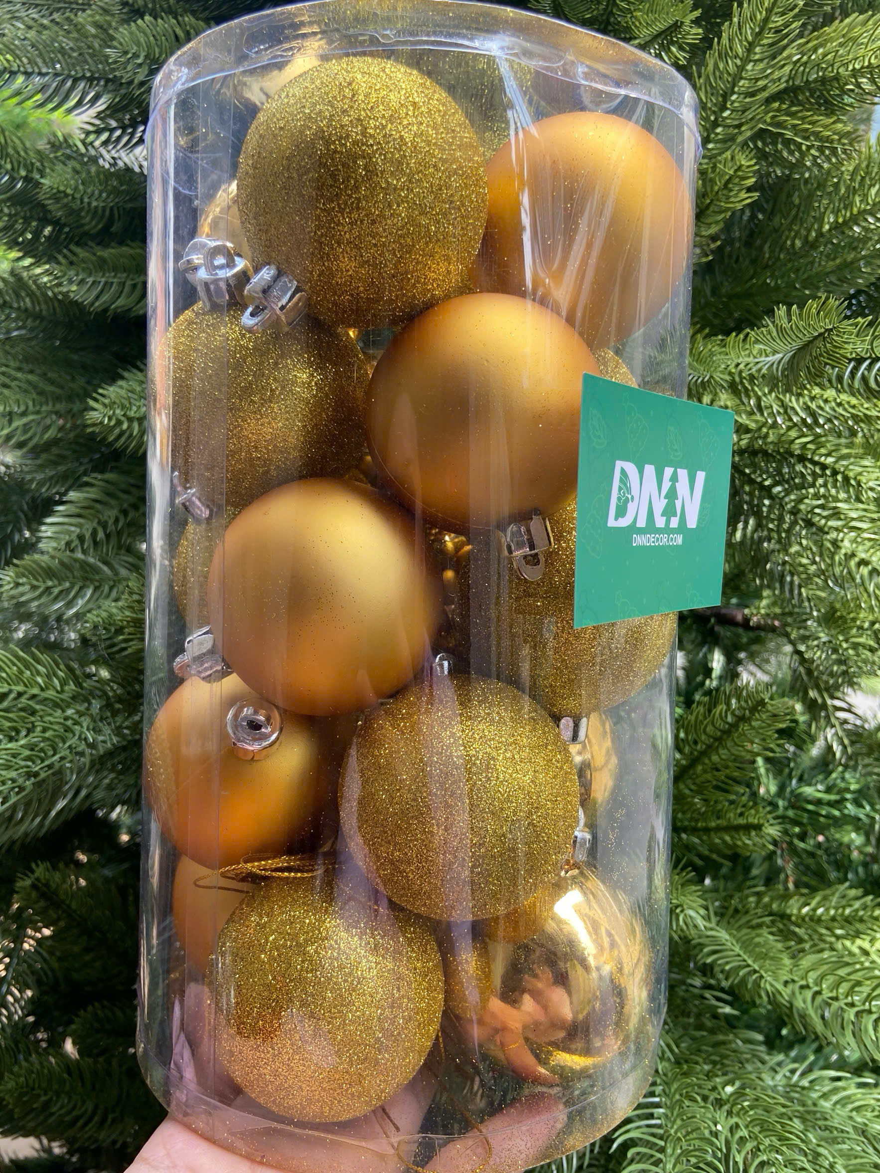 Hộp 20 trái châu Vàng size 4cm 6cm 8cm đủ loại bóng mờ kim tuyến