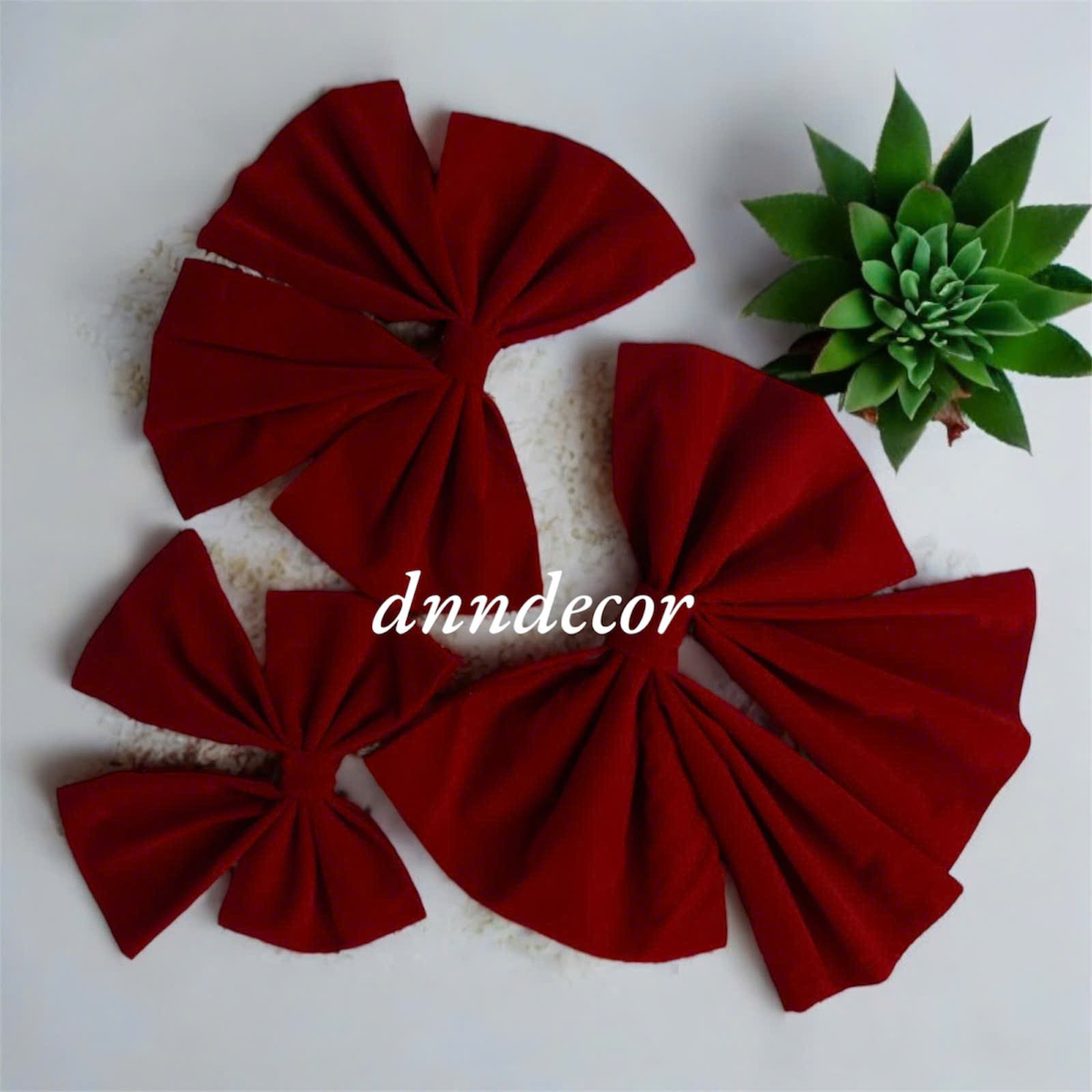 Nơ nhung lớn màu đỏ đô, đỏ tươi trang trí noel, size 35cm 50cm 60cm