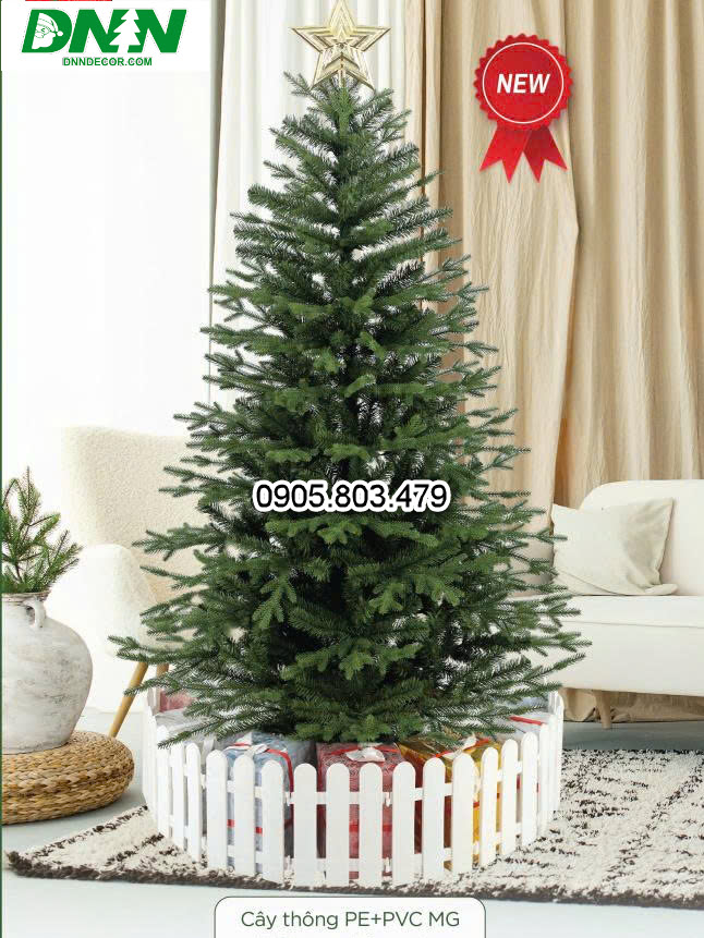 CÂY THÔNG PE +PVC LÁ NHỌN
