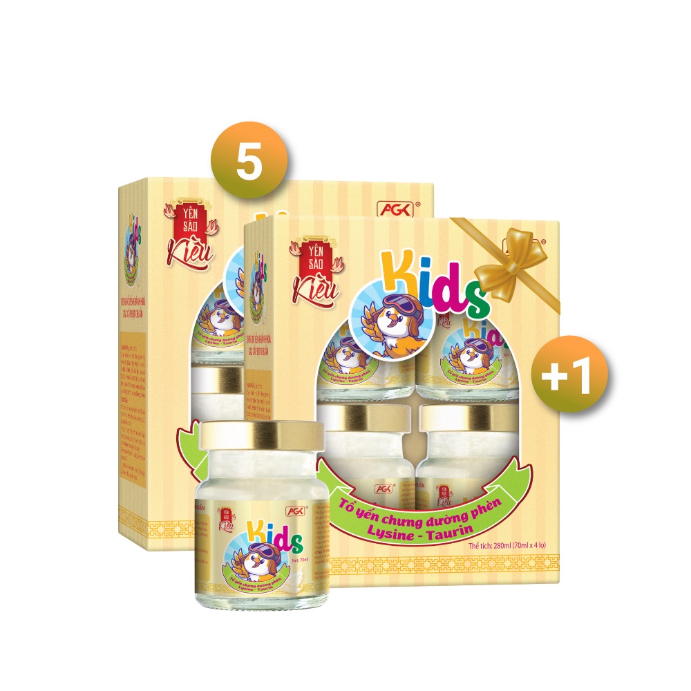 Yến Kiều Kids - Combo mua 5 tặng 1 - Yến sào chưng sẵn cho cho bé