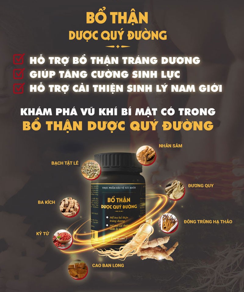 Bổ thận Dược Quý Đường - Combo 2 hộp tặng 1 Xitda hoặc tỏi đen 100g