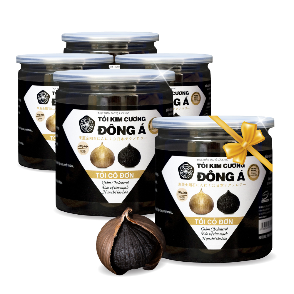 Combo 04 hộp Tỏi đen Kim Cương 200g - Tặng 1 hộp 200g
