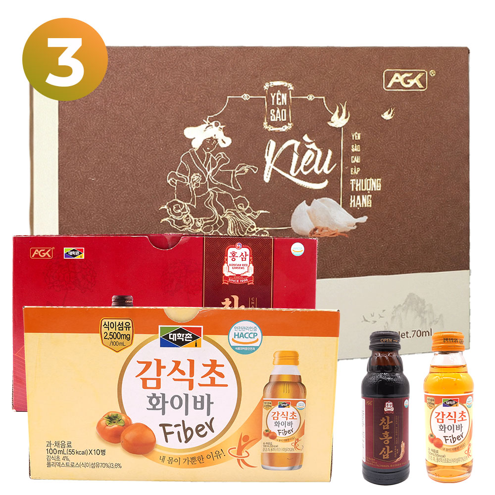 Combo 3 Yến Kiều chưng đông trùng hạ thảo hộp 8 hũ cao cấp tặng 1 hộp nước Hồng Sâm hoặc 1 hộp nước Giấm Hồng