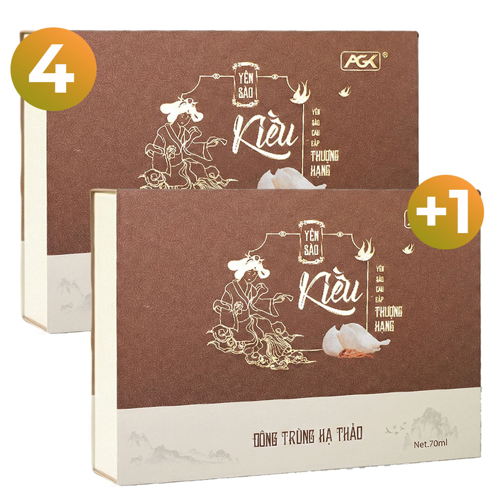 Combo 4 Yến Kiều chưng đông trùng hạ thảo hộp 8 hũ cao cấp tặng 1 hộp cùng loại