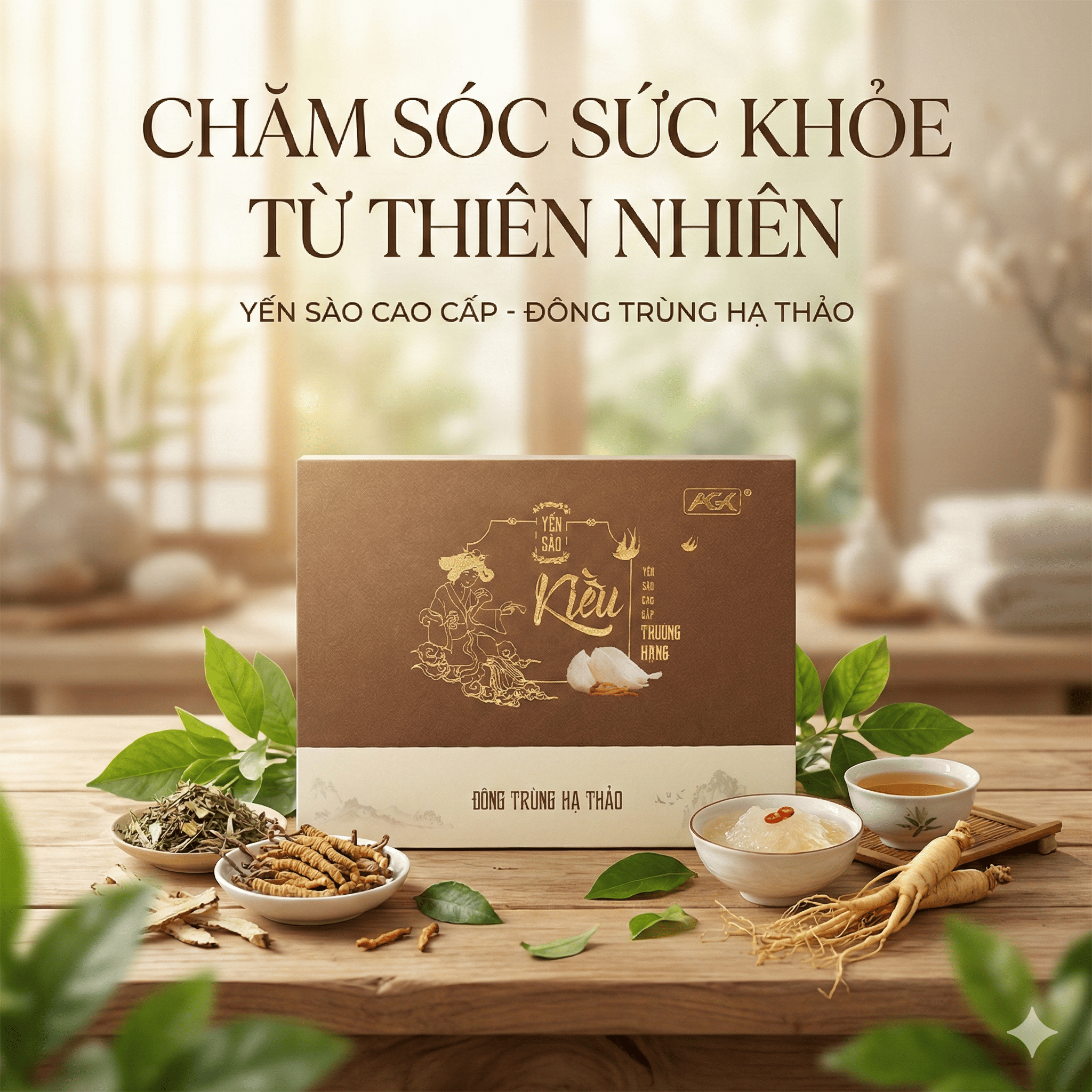 Combo 4 Yến Kiều chưng đông trùng hạ thảo hộp 8 hũ cao cấp tặng 1 hộp cùng loại
