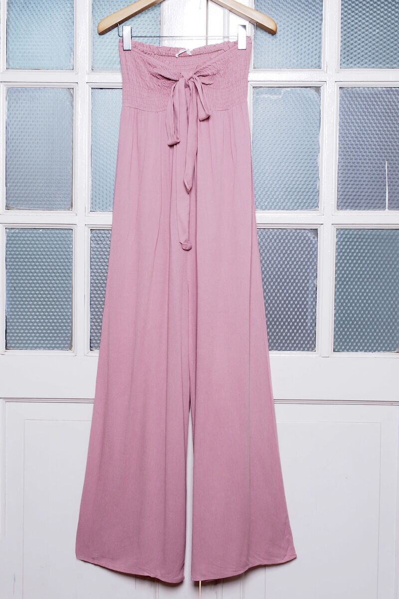 Jumpsuit nhún ngực cột nơ Timming