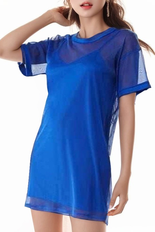 Đầm suông thun hai lớp lưới F21
