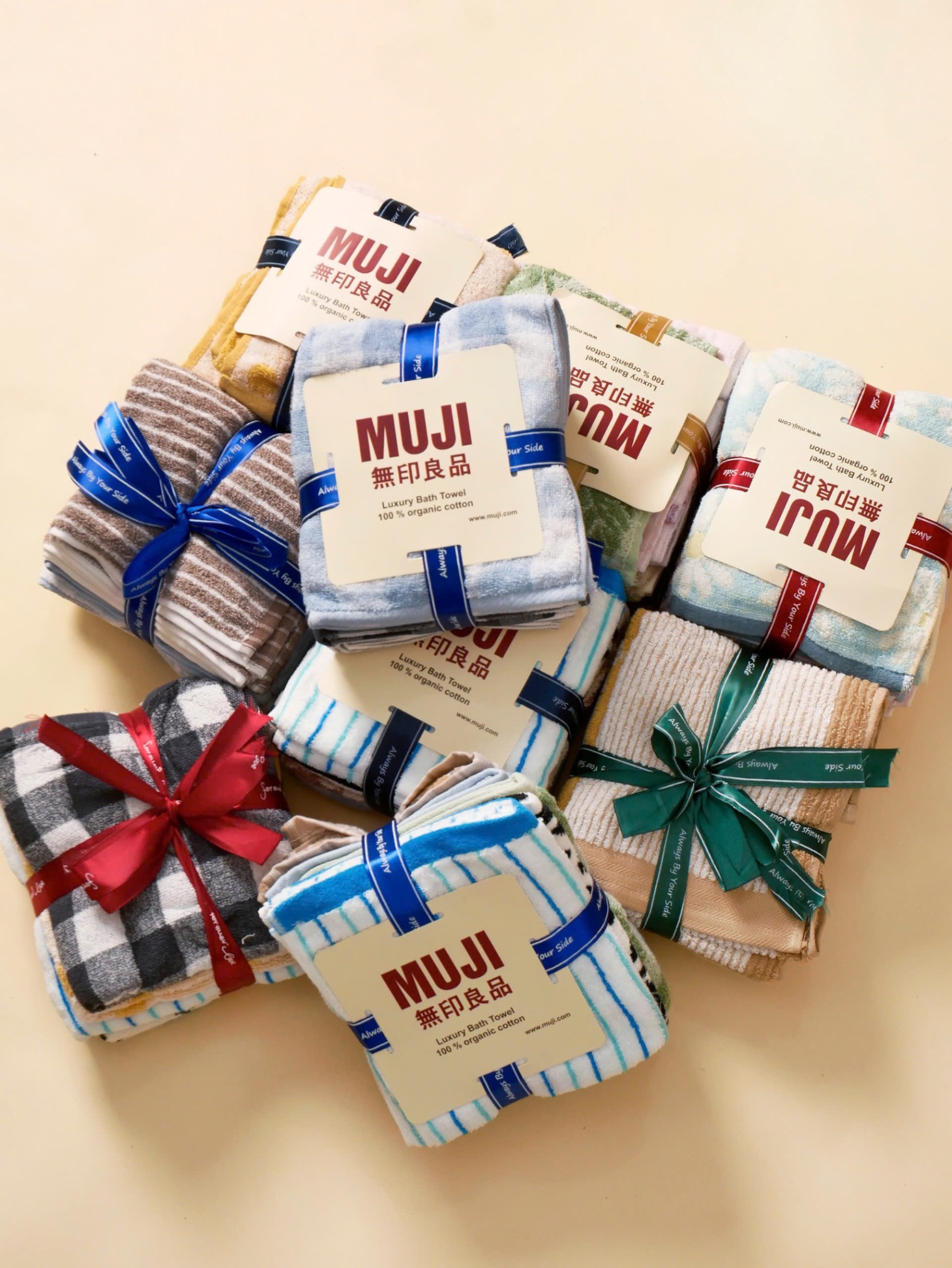 Set 5 khăn cotton MUJ1 35 x 80cm (Màu ngẫu nhiên)
