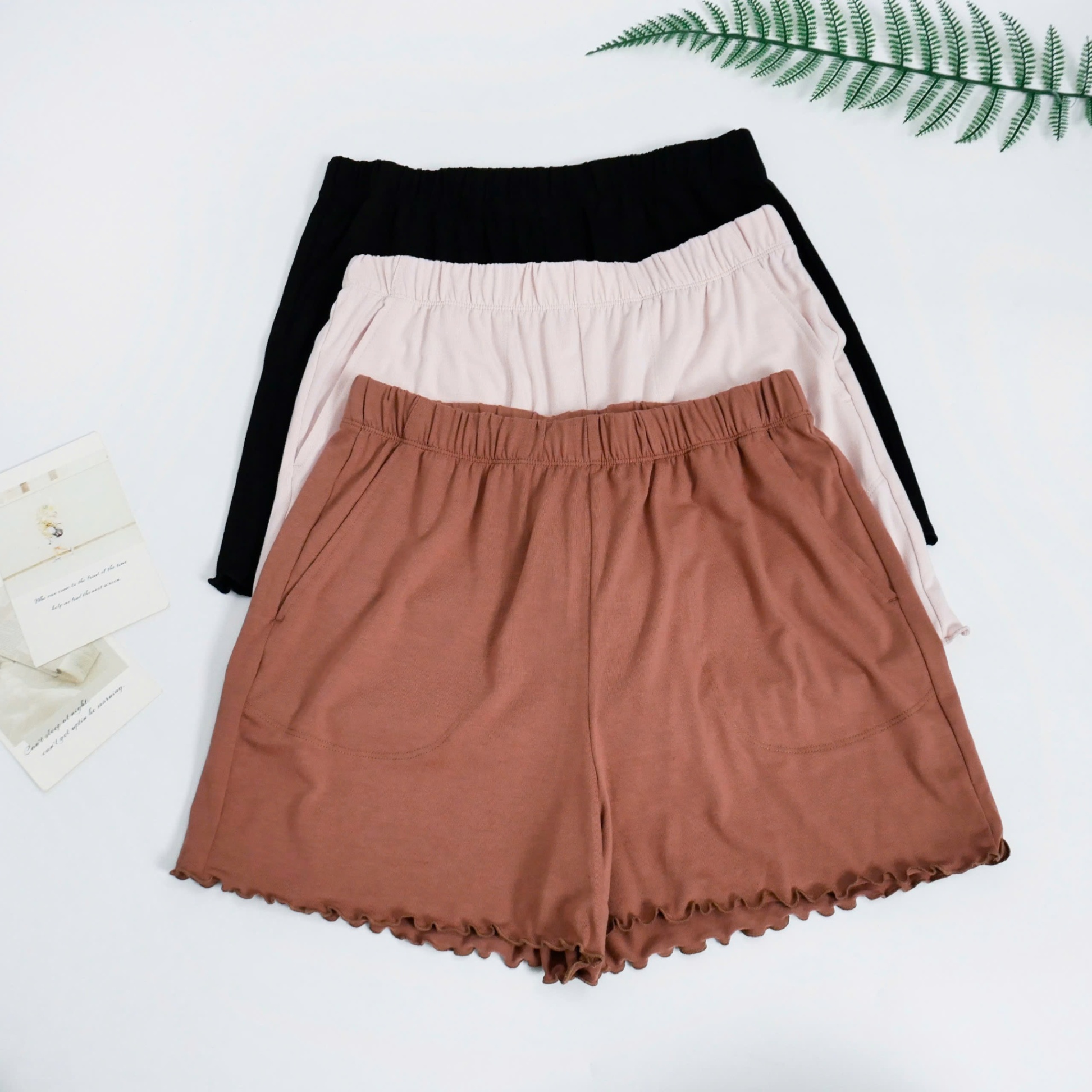 Quần đùi Gu vải thun, 2 túi