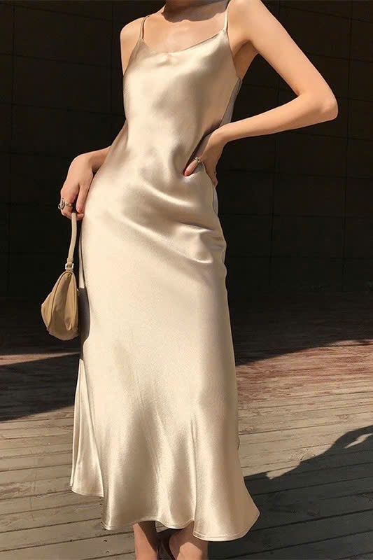 Đầm lụa satin 2 dây PRIM4RK