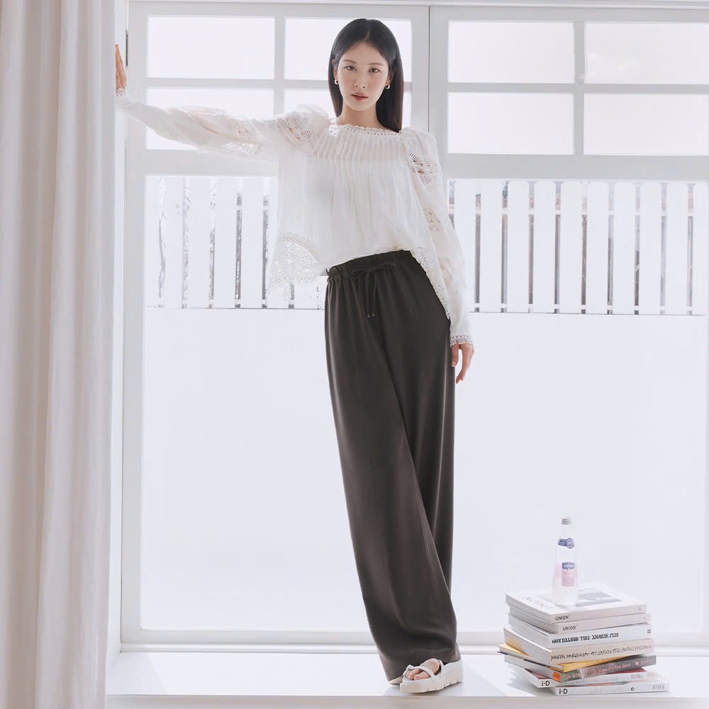 Quần ống suông ATG lưng thun rút dây