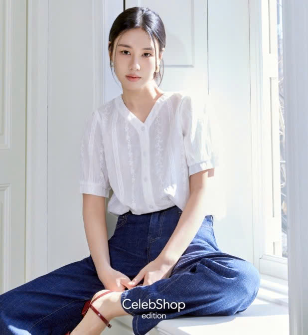 Áo sơ mi kiểu CELEB thêu hoa