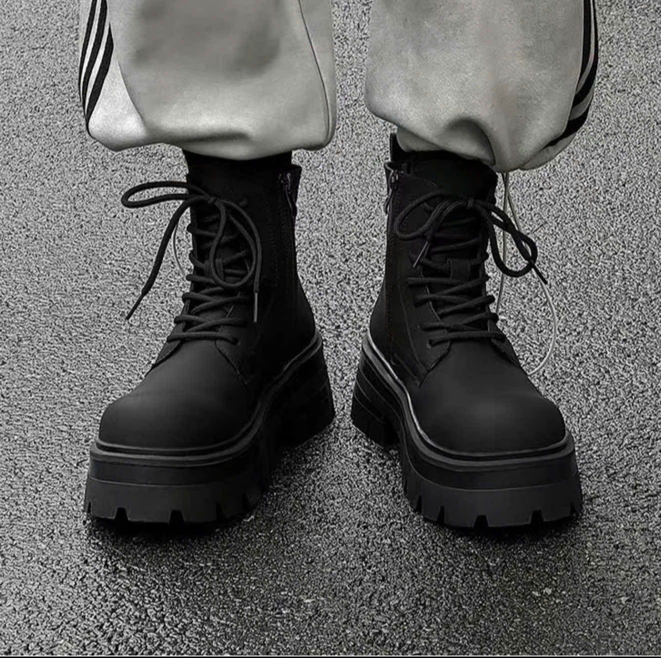 [Cao 7cm] Giày đốc cổ đế cao, đế combat tăng 7cm, giày bốt nam đế cao