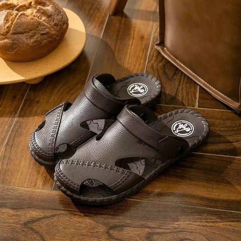 Dép sandal 2 trong 1 chất liệu cao su nguyên khối chống thấm nước, dép cao su nam