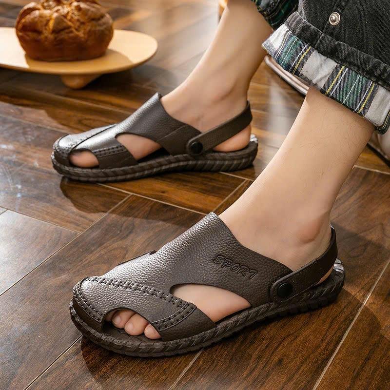 Dép sandal 2 trong 1 chất liệu cao su nguyên khối chống thấm nước, dép cao su nam