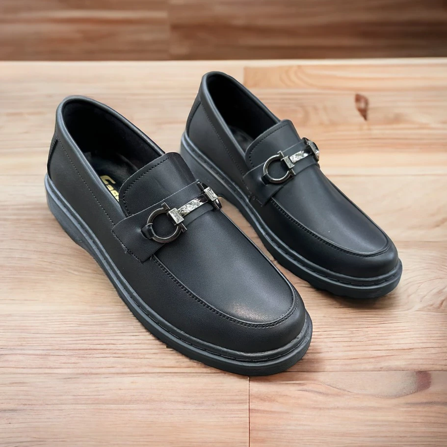 Giày penny loafer back, giày lười đốc, đế cao, khâu đế phối màu thời thượng
