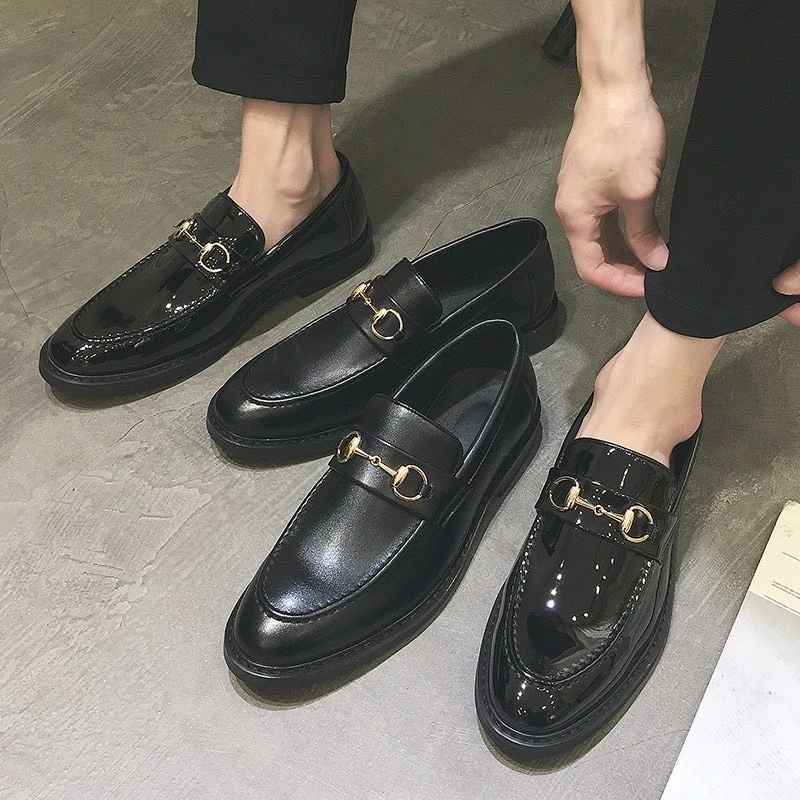 Giày penny loafer back, giày lười đốc, đế cao, khâu đế phối màu thời thượng