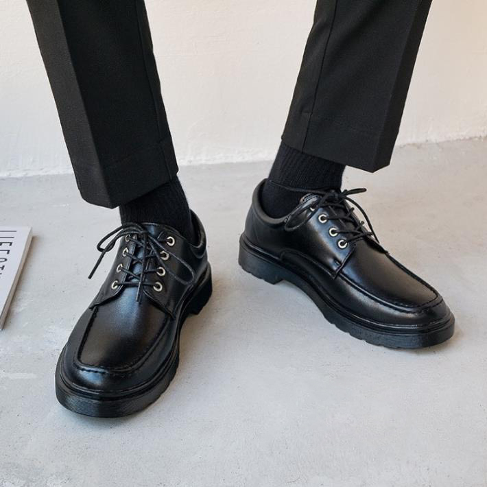 Giày đốc derby basic trơn da mềm, đế tăng chiều cao 5cm, giày oxfords đế cao size từ 39 đến 43 - Đốc