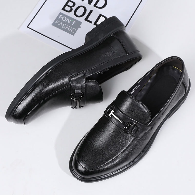 Giày penny loafer back phối khóa, giày lười đốc, đế cao, khâu đế phối màu thời thượng - Đốc 560
