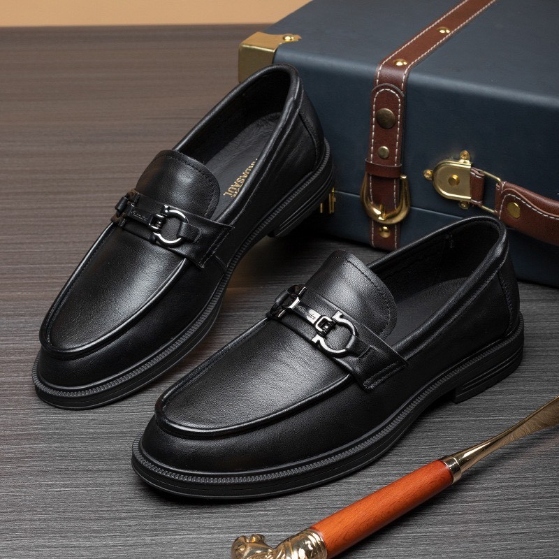 Giày penny loafer back, giày lười đốc, đế cao, khâu đế phối màu thời thượng LS
