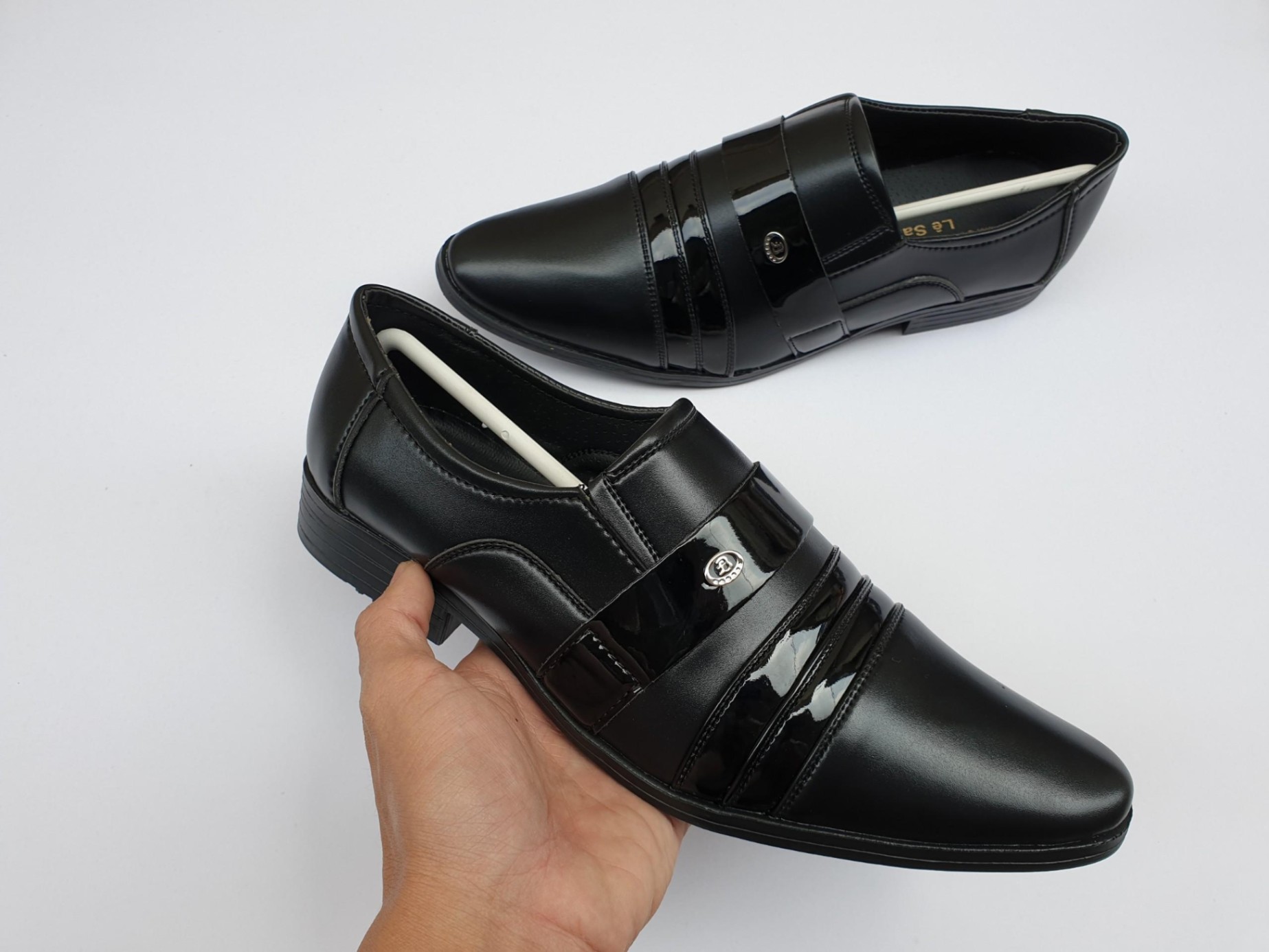 Giày tây nam phối da bóng nhám, đế đã khâu, size từ 39 đến 43 thời thượng LS - KEO