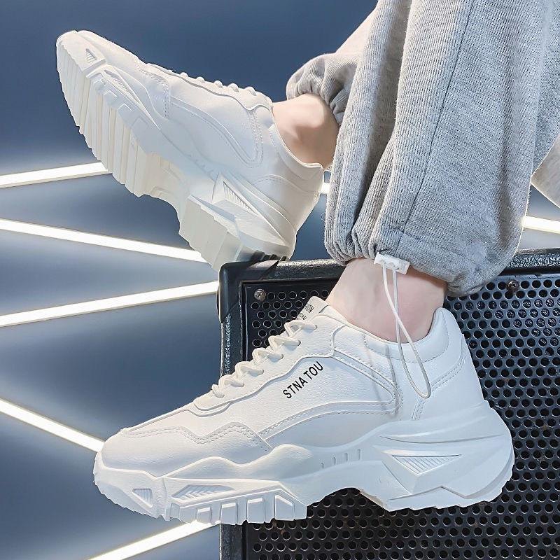 Giày thể thao màu trắng tăng 6cm, giày sneaker tăng chiều cao 977