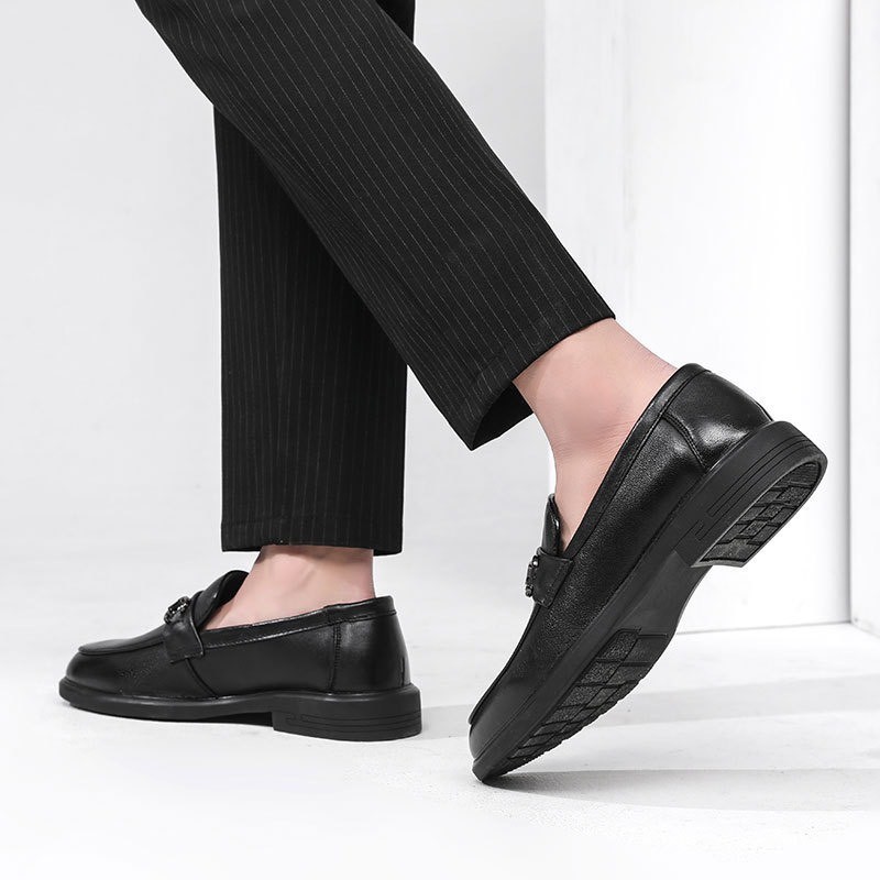 Giày penny loafer back phối khóa, giày lười đốc, đế cao, khâu đế phối màu thời thượng - Đốc 560