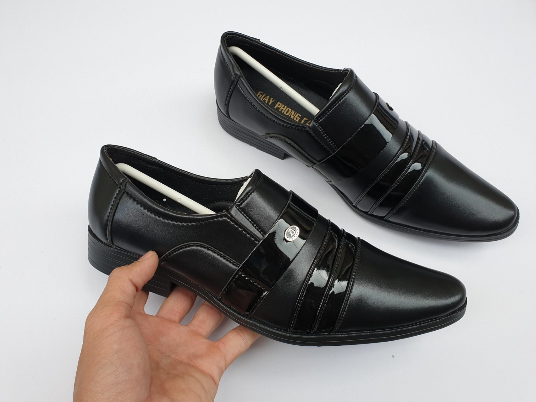 Giày tây nam phối da bóng nhám, đế đã khâu, size từ 39 đến 43 thời thượng LS - KEO