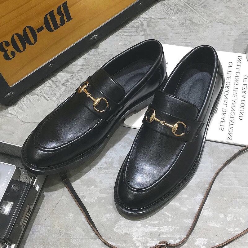 Giày penny loafer back, giày lười đốc, đế cao, khâu đế phối màu thời thượng LS.