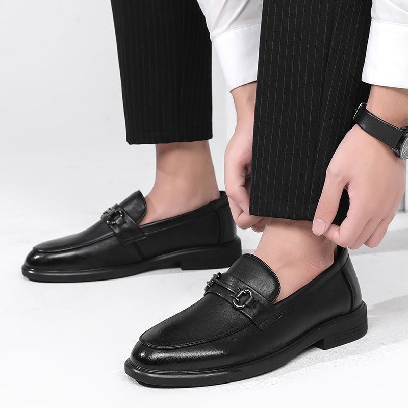 Giày penny loafer back phối khóa, giày lười đốc, đế cao, khâu đế phối màu thời thượng - Đốc 560