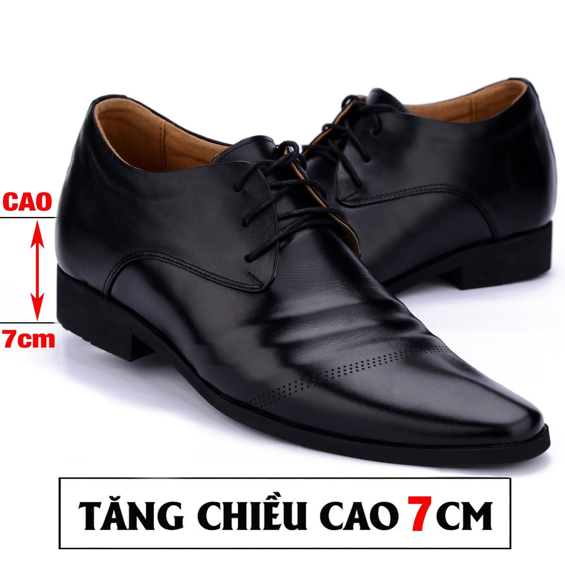 Giày tây tăng chiều cao nam phối dây da mềm, đế 6cm đã khâu, size từ 38 đến 43 thời thượng C3N LS